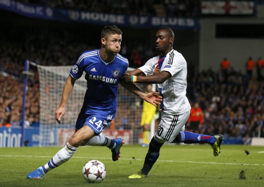 A 44th minute Oscar strike gave Chelsea a narrow half-time lead over FC Basel on Wednesday night.
