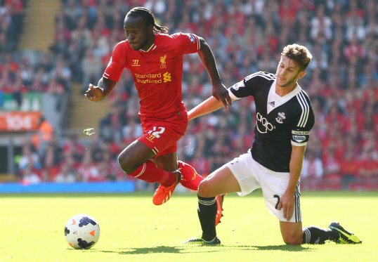 Liverpool and Southampton went into half-time level after a pulsating first 45 minutes.
