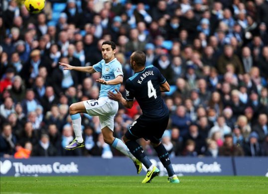 Manchester City are beating Tottenham Hotspur 3-0 at half time in the Premier League at the Etihad Stadium.