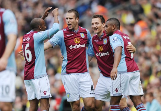 Libor Kozak gave Aston Villa a narrow half-time lead over Norwich City at Carrow Road on Saturday afternoon.