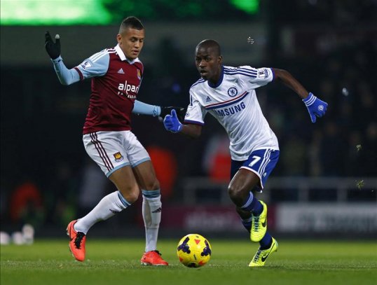 Chelsea have a 2-0 lead against West Ham at the Boleyn Ground on Saturday evening in the Premier League.