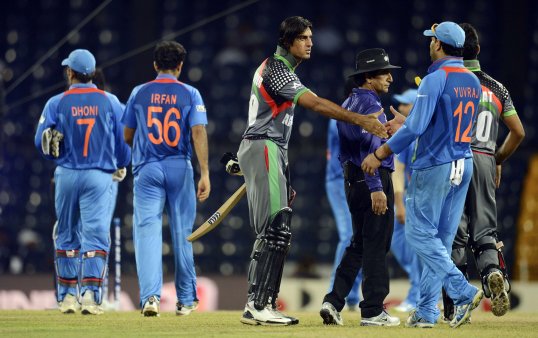 Afghanistan ran India close in the third World Twenty20 match.