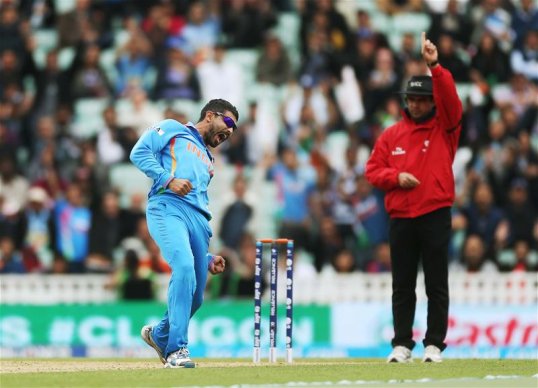 The West Indies are 124-4 against India in their ICC Champions Trophy match at the Oval.