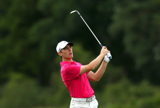 Tommy Fleetwood carded a five-under par 67 during the third round to secure a share of the lead at the Johnnie Walker Championship.