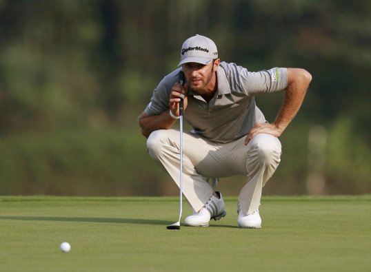 American Dustin Johnson holds a three-shot lead going into the final round of the Tournament of Champions in Hawaii.