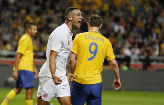 England came from behind to lead 2-1 at half-time in Sweden.