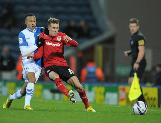 Cardiff City currently have the advantage in this Championship game at Ewood Park.