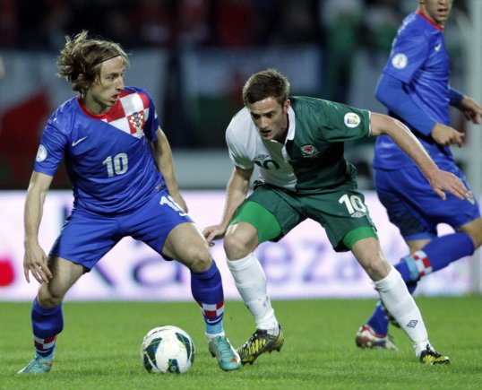 Croatia took a 1-0 lead into half-time against Wales in their World Cup qualifier.