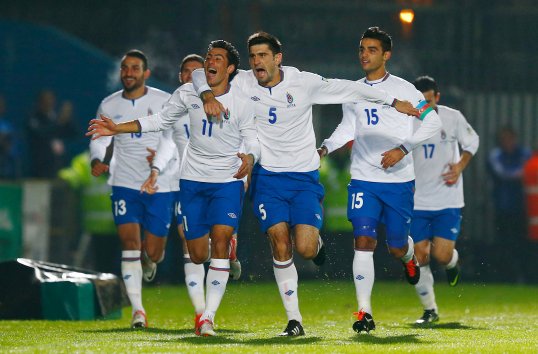 Azerbaijan took a one goal lead into half-time against Northern Ireland thanks to a brilliant strike tonight.