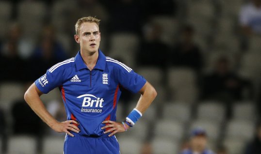 England Twenty20 captain Stuart Broad has been ruled out of the upcoming two-match T20 series against India with a bruised left heel.