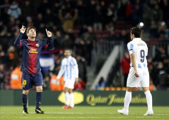 A last minute goal from Málaga gained the side a draw against Barcelona in the Copa del Rey.