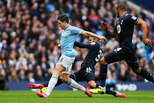 Manchester City star Samir Nasri was delighted to see his team record another big victory against a Premier League title rival.