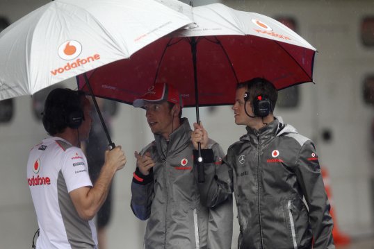 McLaren have insisted that they are not intimidated by the Brazilian rain forecast for tomorrow and Sunday despite being quickest in dry conditions in practice one and two today.