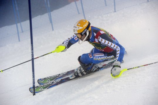 Slalom world number one Andre Myhrer kick-started his Globe defence by winning the opening World Cup race in Levi, Finland.