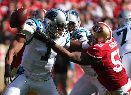 The New England Patriots will play the Carolina Panthers in Monday night’s National Football League game.
