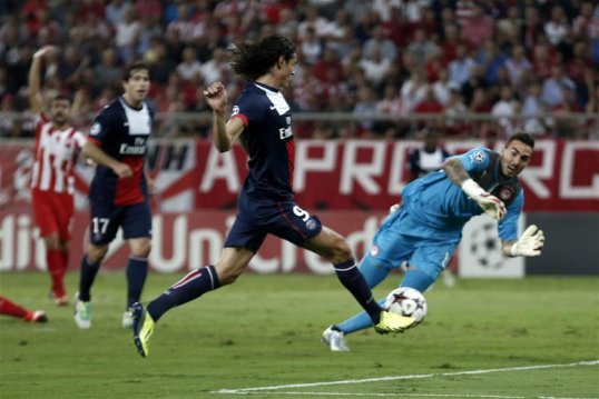 Paris Saint-Germain rode their luck but came out as solid winners against Olympiacos of Greece.