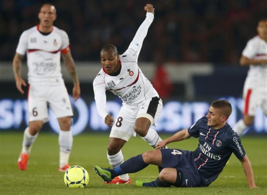 Paris Saint-Germain solidified their position at the top of Ligue 1 with a 3-0 victory over Nice thanks to goals from Jeremy Menez, Zlatan Ibrahimovic and Clement Chantome.