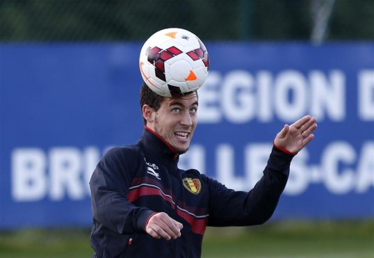 Chelsea midfielder Eden Hazard has jokingly called on Belgium manager Marc Wilmots to select his brother Thorgan for the national side.