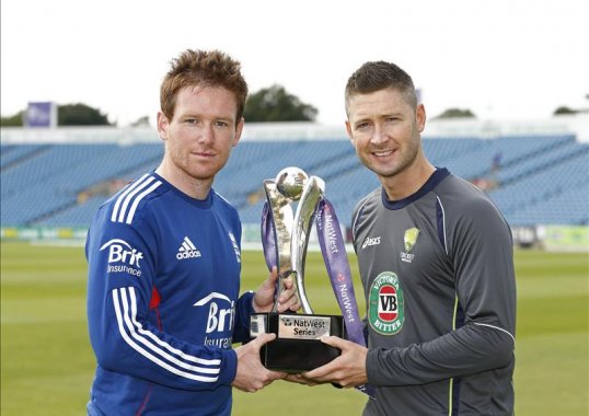 The start of the first One Day International match between England and Australia has been delayed by rain.