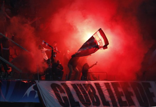 Amsterdam police have made 25 arrests in the red light district of the city in the lead-up to Manchester City's Champions League match against Ajax tonight.