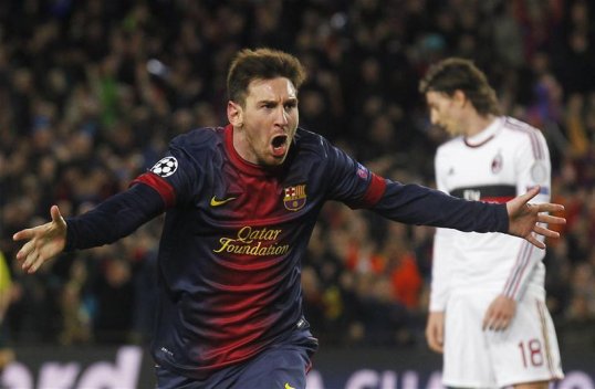Barcelona forward Lionel Messi has praised his side after they came back from a first leg 2-0 deficit to overcome AC Milan at the Camp Nou and progress into the Champions League quarter-finals.