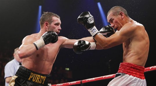 Lee Purdy has beaten Cosmo Rivera by a technical knockout on Saturday night at London’s Wembley Arena in a welterweight bout.