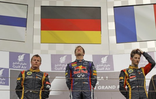 Lotus’ Kimi Raikkonen said he was happy with a podium finish at the Bahrain Grand Prix.