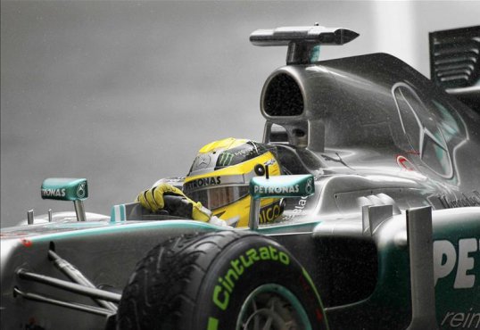 Mercedes Nico Rosberg gets away first at the Monaco Grand Prix.
