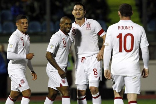 England beat San Marino 8-0 at the Olympic Stadium in Serravalle in the most comfortable international game they will play in their 2014 World Cup qualifying group.
