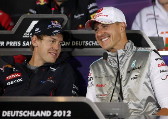 Seven-time world champion Michael Schumacher has hailed fellow German driver Sebastian Vettel.