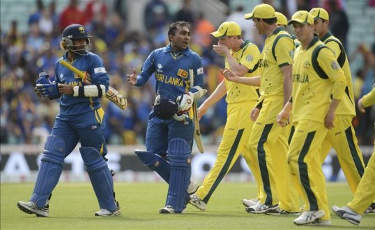 Australia’s hopes of reaching the semi-finals of the Champions Trophy hung in the balance after Sri Lanka posted 253-8 at The Oval.