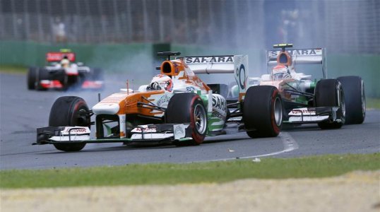 Force India’s Adrian Sutil said he was delighted to be back and that he surprised himself after leading the Australian Grand Prix for a short time.