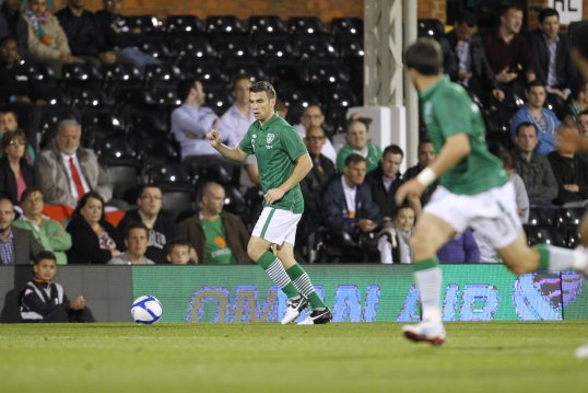 The Greeks go in 1-0 up at half-time as the Republic of Ireland failed to make an impact on the game.