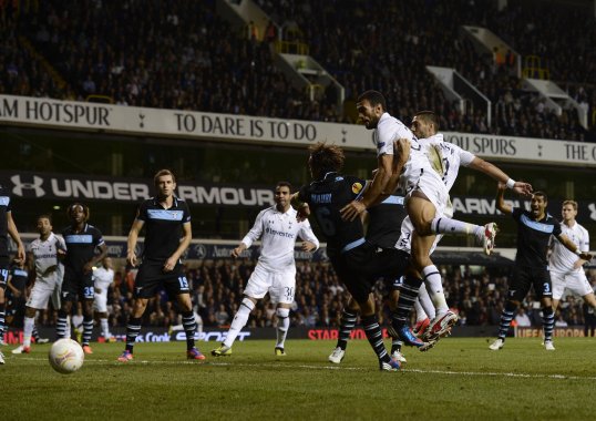 Tottenham were held to a 0-0 draw by Lazio at White Hart Lane after having three goals disallowed.