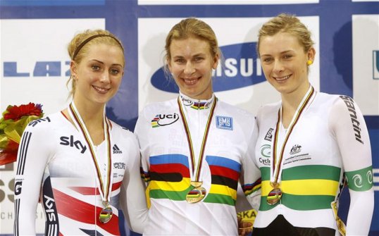 Olympic champion Laura Trott took silver in the women's omnium race at the Track Cycling World Championships in Minsk.