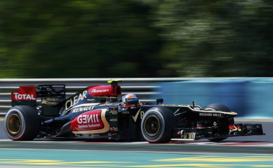 Romain Grosjean was handed a drive-through penalty in the 36th lap of the Hungarian Grand Prix on Sunday afternoon.