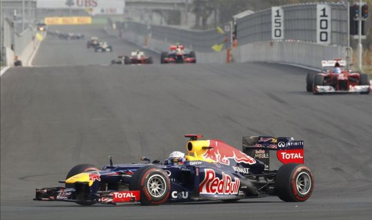 Sebastian Vettel has moved potentially just one more victory away from a fourth straight World Championship after claiming as many consecutive 2013 wins at the Korean Grand Prix today.