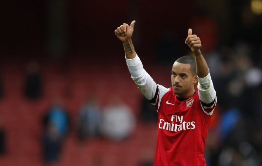 Arsenal's Theo Walcott is out of tomorrow's Champions League clash against Montpellier with a shoulder injury.