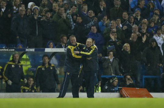 Leeds manager Neil Warnock has praised his side’s effort in knocking Everton out of the Capital One Cup in what he calls a “real old fashioned cup tie.”