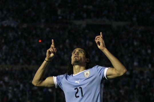 Uruguay have all but secured their place at the World Cup finals after thrashing Jordan in the first leg of their intercontinental play-off in Amman.