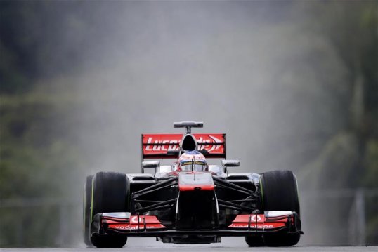 Mark Webber retook the lead at the Malaysian Grand Prix, flying passed the McLaren of Jenson Button.