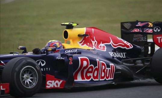 Red Bull driver Mark Weber outshone the competition on the last day of testing at a rain soaked Circuit de Catalunya in Barcelona.