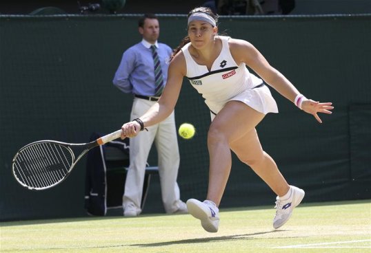 Marion Bartoli has won the first set in the women's Wimbledon final on centre-court.