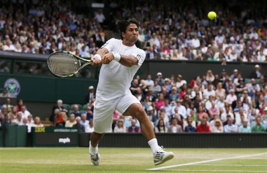 Andy Murray’s Wimbledon hopes looked in tatters after going two sets down to unseeded Spanish minnow Fernando Verdasco in the quarter-finals on centre court.