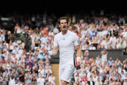 Andy Murray won the third set of his Wimbledon semi-final against Jerzy Janowicz this evening.