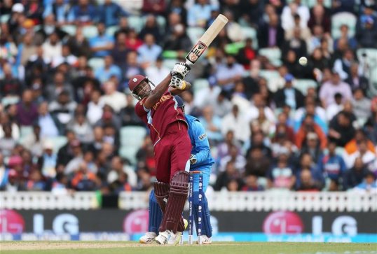 The West Indies are wobbling on 164-6 against India in their ICC Champions Trophy match at the Oval.