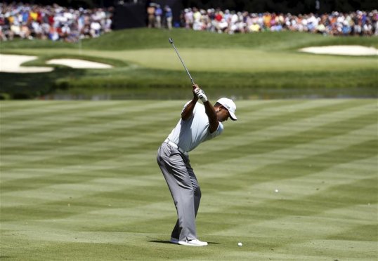 Tiger Woods has a commanding lead in the WGC Bridgestone invitational at Firestone at the end of round three.