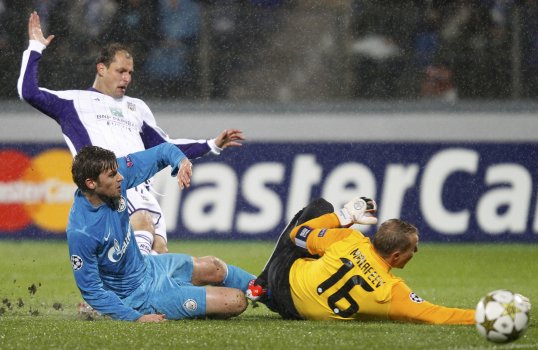 Neither side managed to break the deadlock after a goalless first half in their Champions league match in St Petersburg.